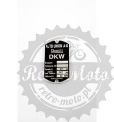 Tabliczka znamionowa DKW 100 ccm RT I INNE TYP 1