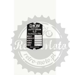 Tabliczka znamionowa DKW AUTO UNION Zschopau /SA 2