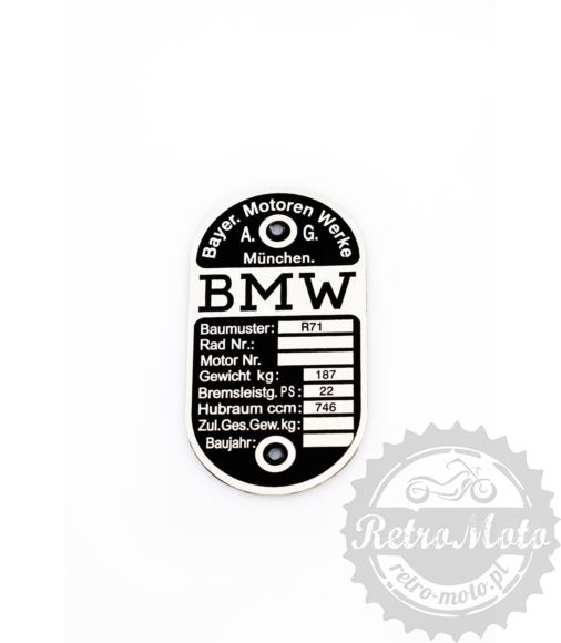 Tabliczka znamionowa BMW R71